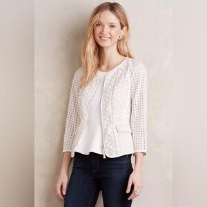 Anthropology Elevenses Mezcla Eyelet Jacket in size 14